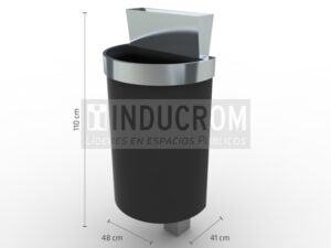 Basurero Urbano Media Luna Simple